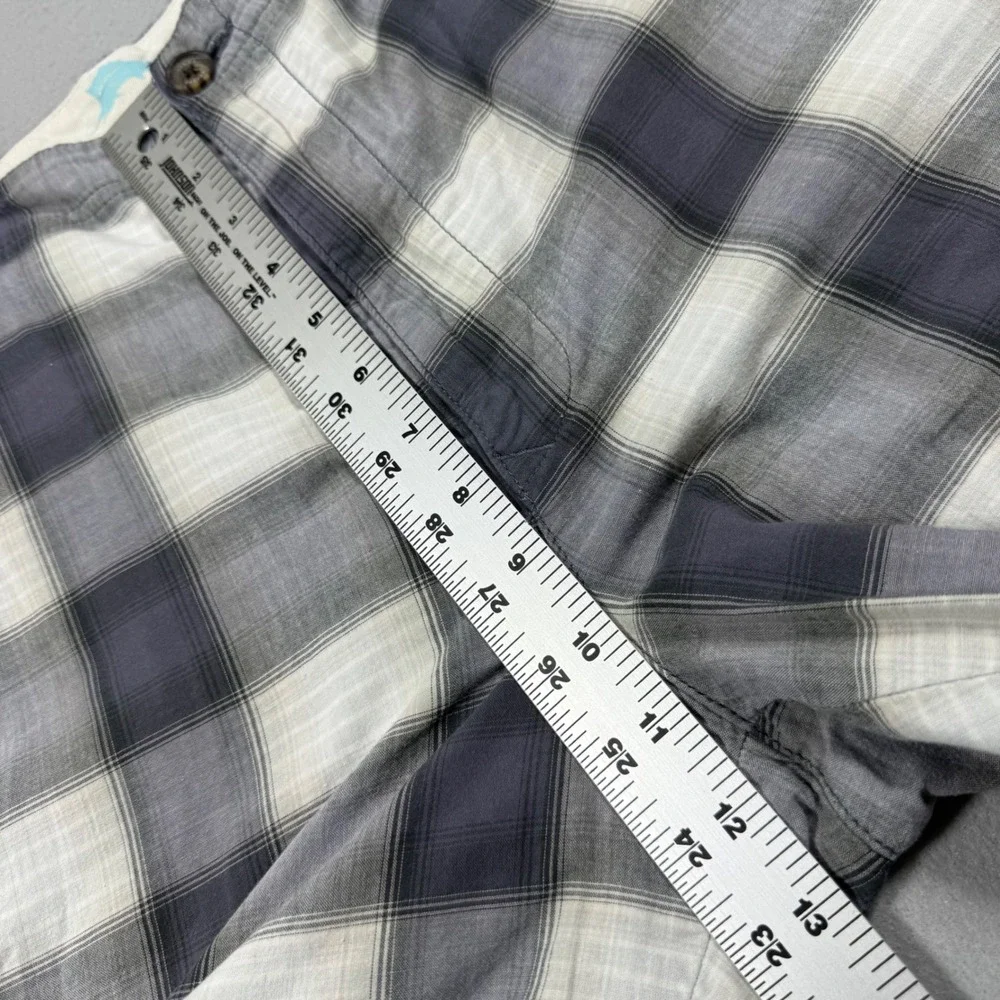 Tommy Bahama Mens Grey White Plaid Cargo Shorts Size 38 Cotton Casual Summer